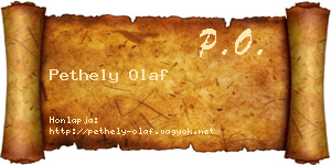 Pethely Olaf névjegykártya
